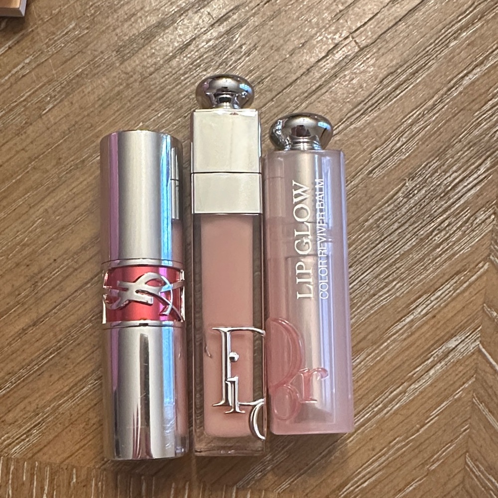 Dior Lip Glow Trio - Silver, Pink, and Cream
